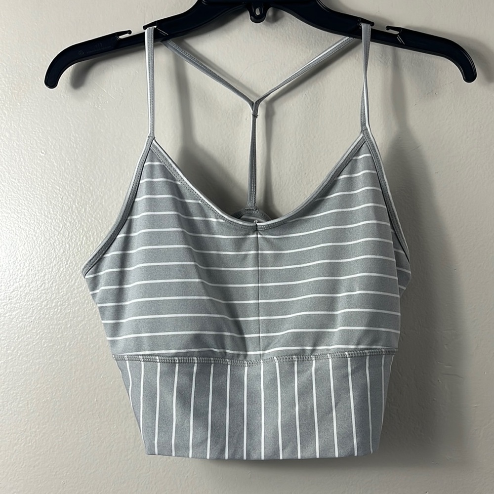 Women's Gray Striped Bralette - Picture 2 of 5